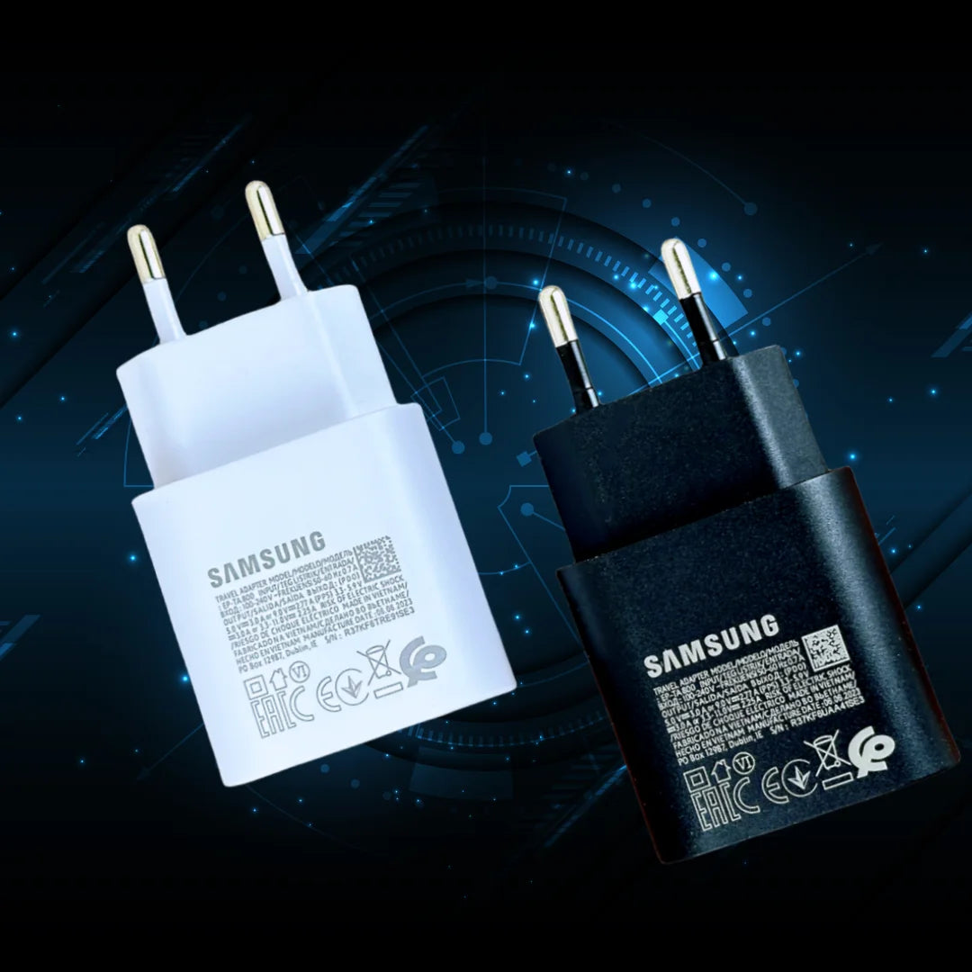 Original Samsung 25W Super Fast Charge Type-C EU Adapter – For Galaxy S23/S22 Plus/S21/S20 FE, Note 20/10+, A54, A34 5G