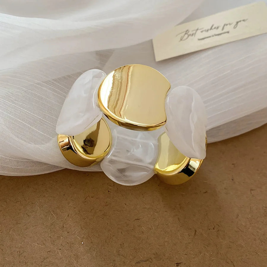 Round Spliced Elastic Rope Bracelet for Women, Simple Acrylic Personalized Fashion Hand Jewelry