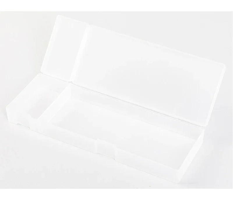 Matte Transparent Pencil Cases - Frosted Plastic Box for School and Office Supplies