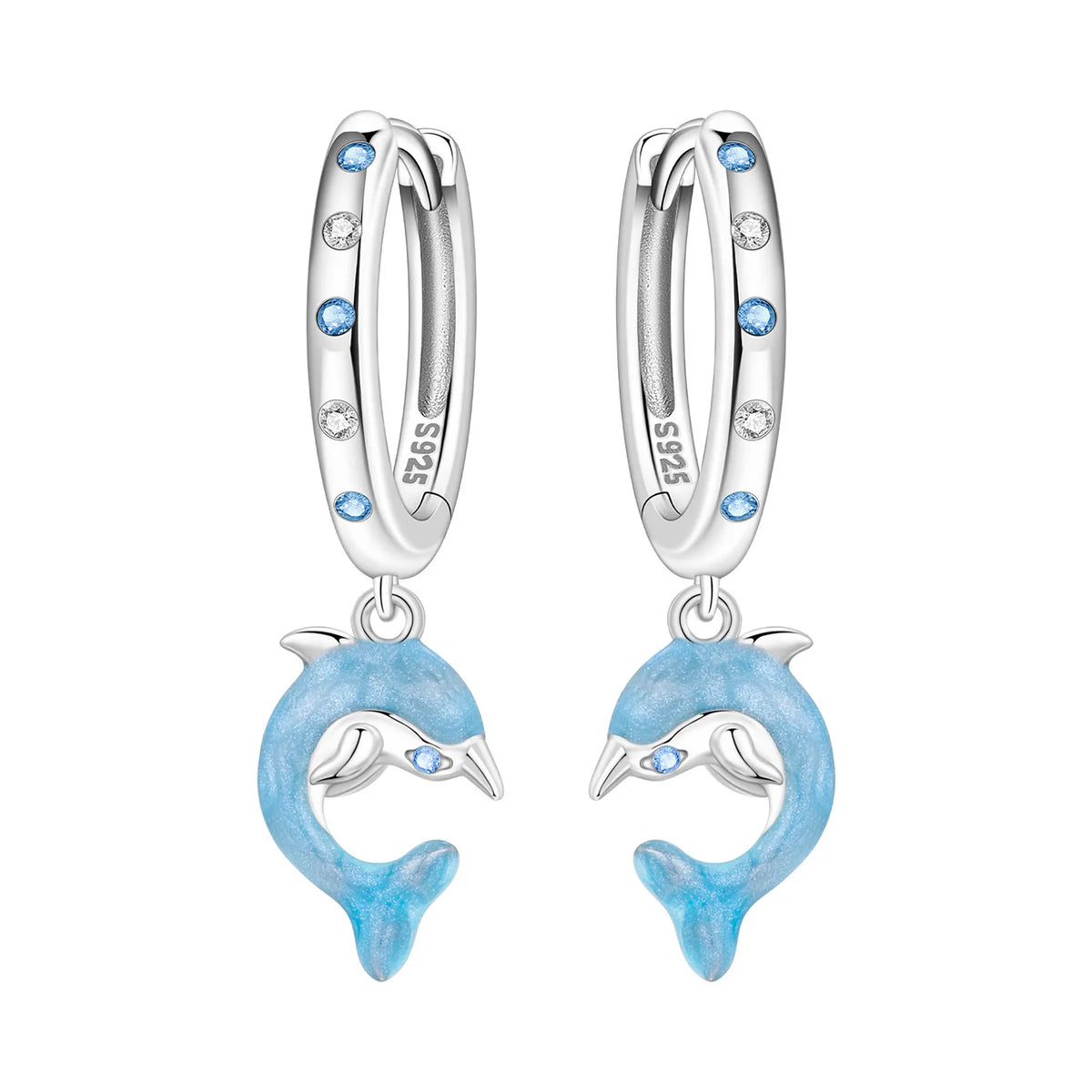 Original 925 Sterling Silver Pink Paw Print Earrings with Zircon, Heart Flower and Leaf Design, Elegant Women's Party Jewelry Gift