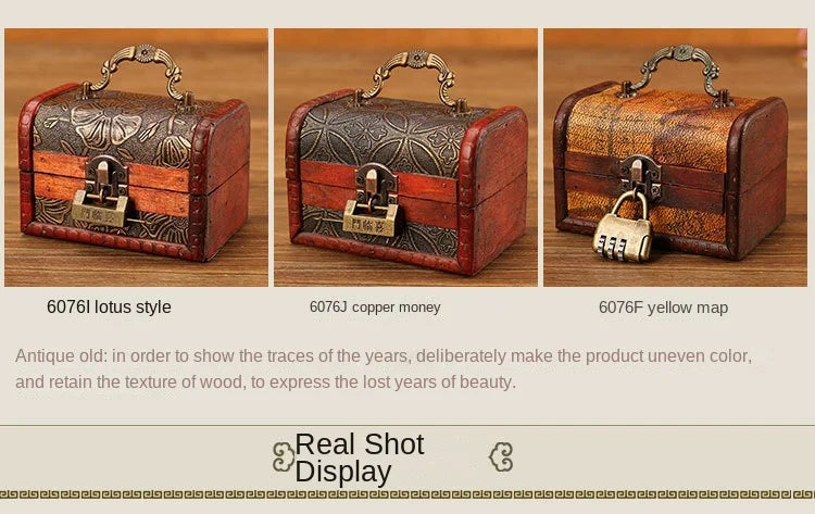 Antique Retro Wooden Jewelry Storage Box with Green Crystal Stone, Vintage Gift and Keepsake Packaging Box