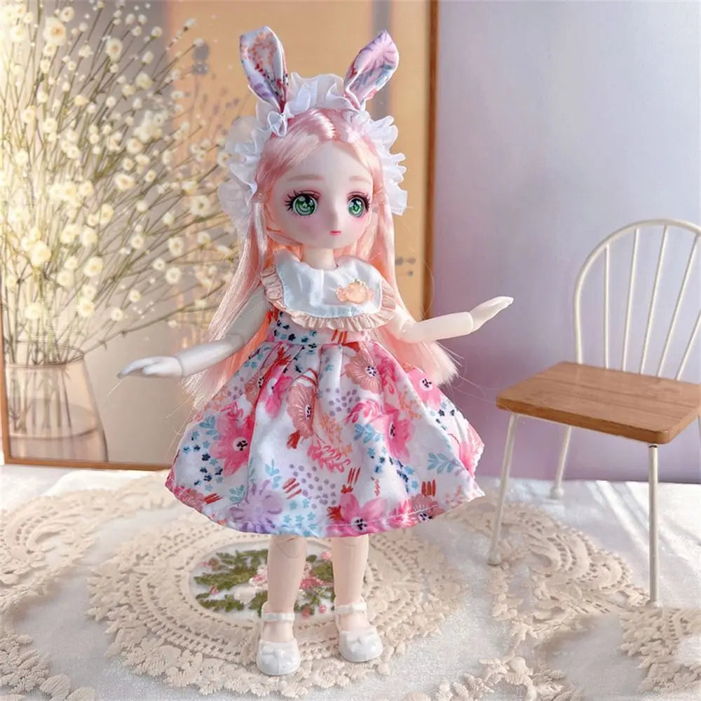 23cm BJD Doll with 3D Eyes and Movable Joints, DIY Dress-Up Doll with Clothes, Birthday Gift for Girls