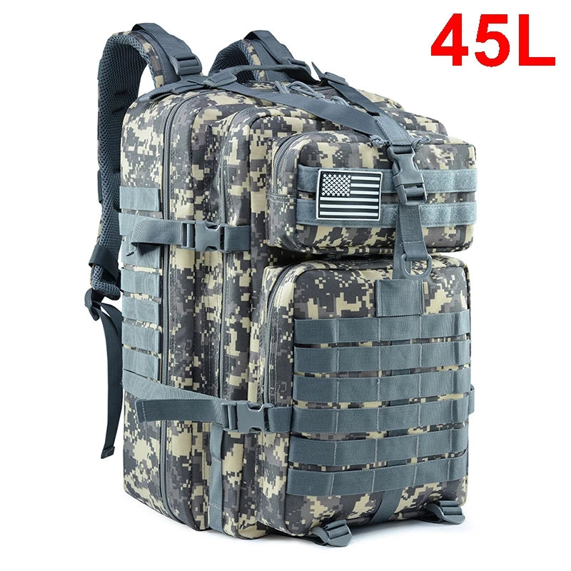 Reliable 30/45L Tactical Backpack for Travel, Hiking, and Outdoor Survival