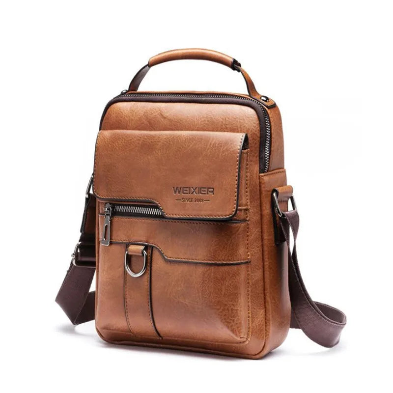 Men&#39;s Durable Leather Crossbody Sling Bag - Fashionable Travel Shoulder Pack