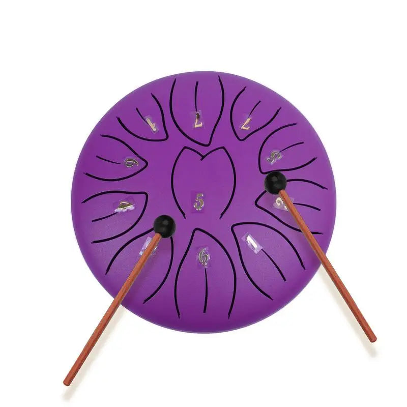 6-Inch Hand Drums - 11 Notes Steel Tongue Drum for Meditation