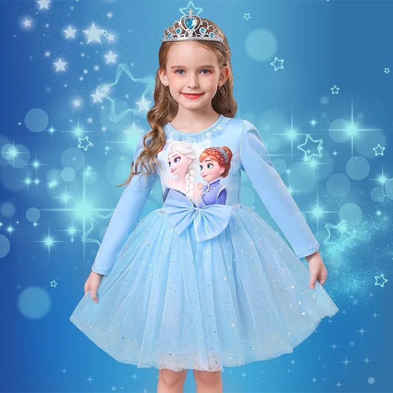 Fall Dresses for Girls – Frozen Elsa Long Sleeve Princess Costume, Perfect for Birthday Parties and Children&#39;s Events