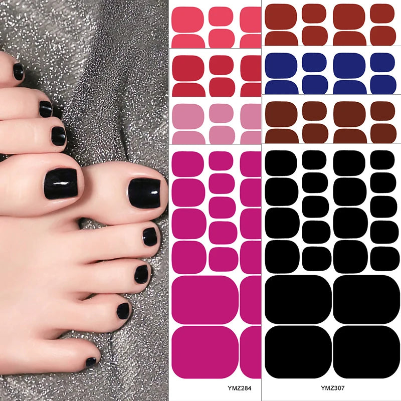 Solid Color Toenail Stickers - Waterproof &amp; Fashionable Manicure Decals