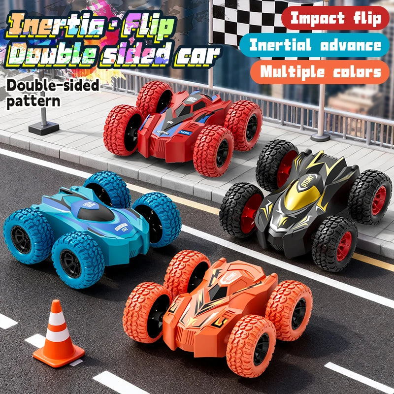 4-8 Pack 360° Stunt Cars for Kids, Friction-Powered Push-and-Go Toy Vehicles, Fun Gift for Toddlers