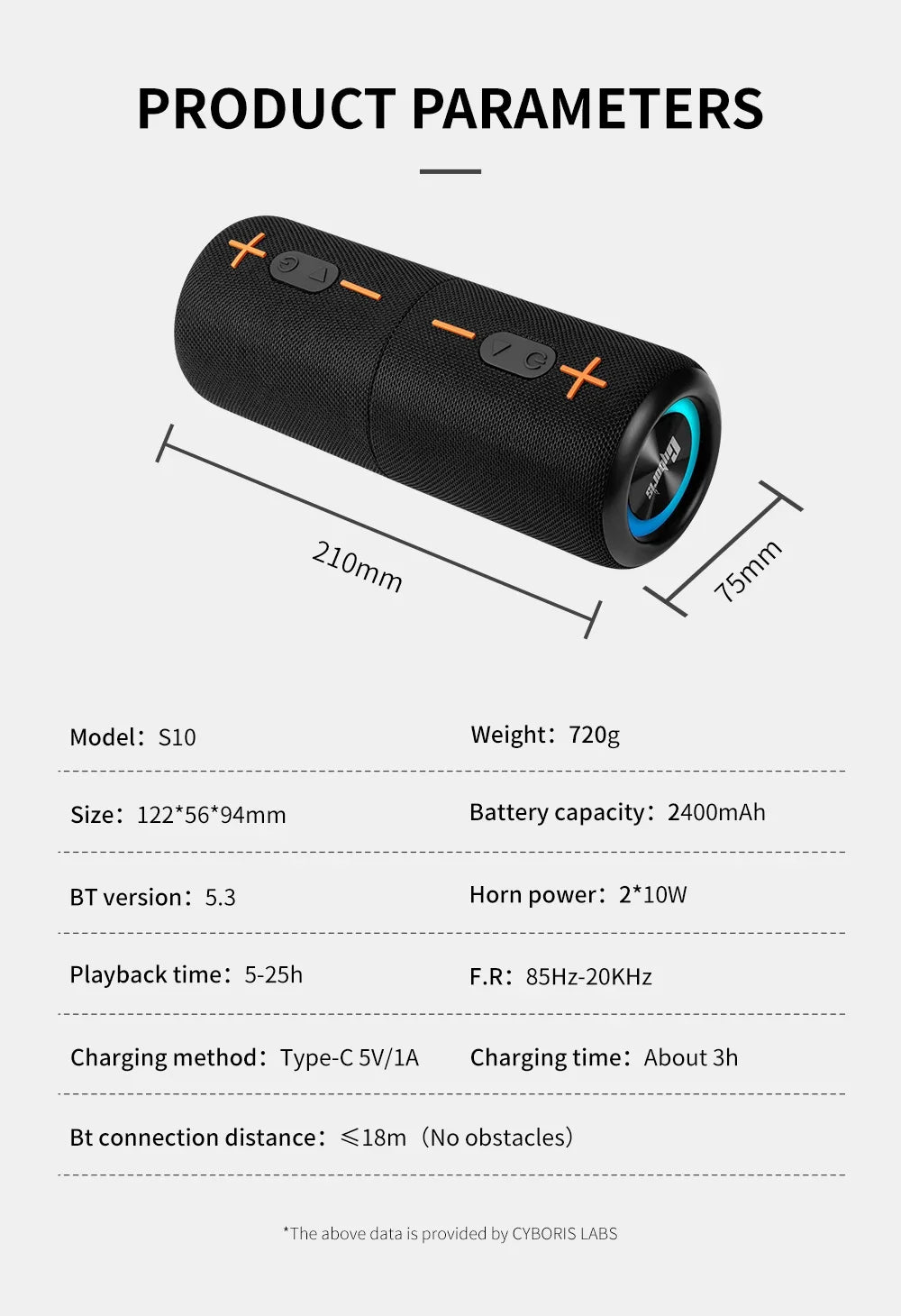 Wireless Bluetooth 2-in-1 Split Soundbox with Waterproof IPX6 and Subwoofer