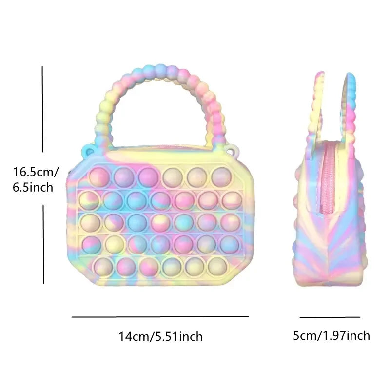 1PC Pop Purse - Silicone Sensory Push Bubble Crossbody Bag, Unicorn Handbag &amp; Coin Pouch for Kids