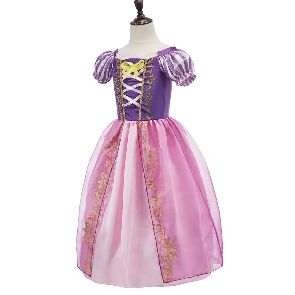 Rapunzel Dress for Girls – Cinderella Belle Dress-Up Fantasy Costume for Birthday Parties and Halloween