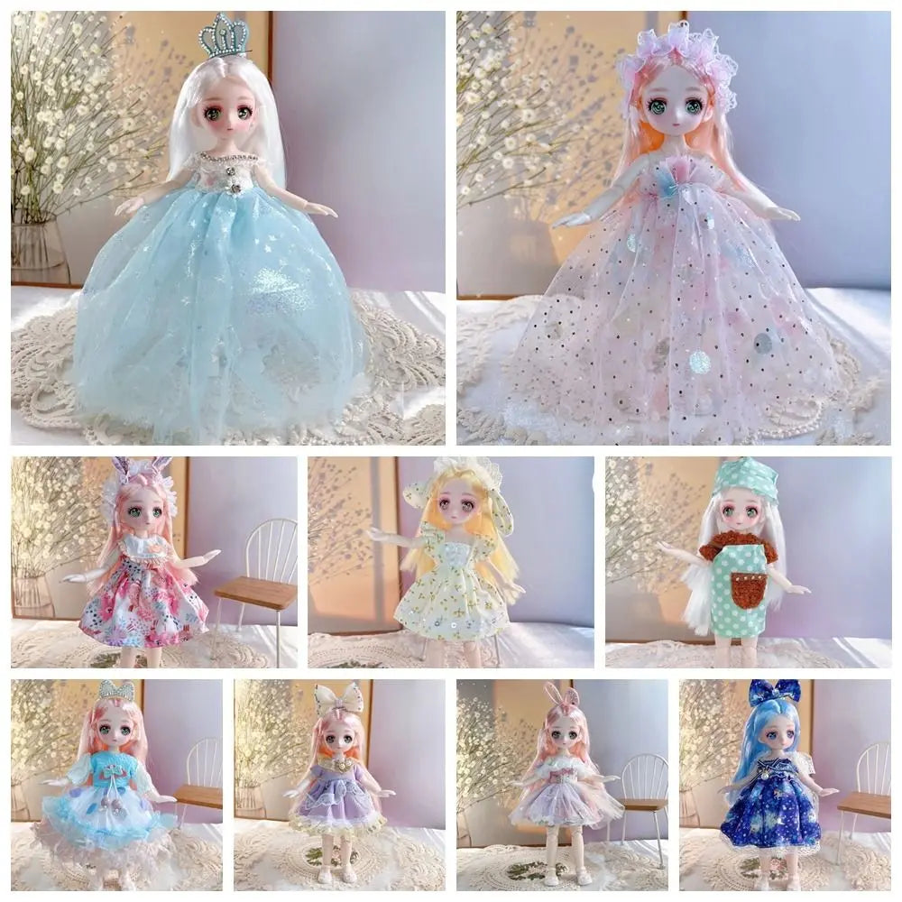 23cm BJD Doll with 3D Eyes and Movable Joints, DIY Dress-Up Doll with Clothes, Birthday Gift for Girls