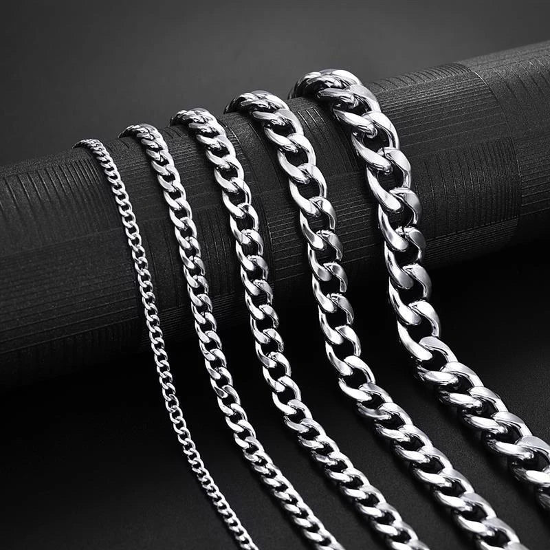 Trendy Cuban Chain Bracelet – Classic Stainless Steel for Men and Women, Available in 3/5/7/9mm Widths, Perfect Jewelry Gift