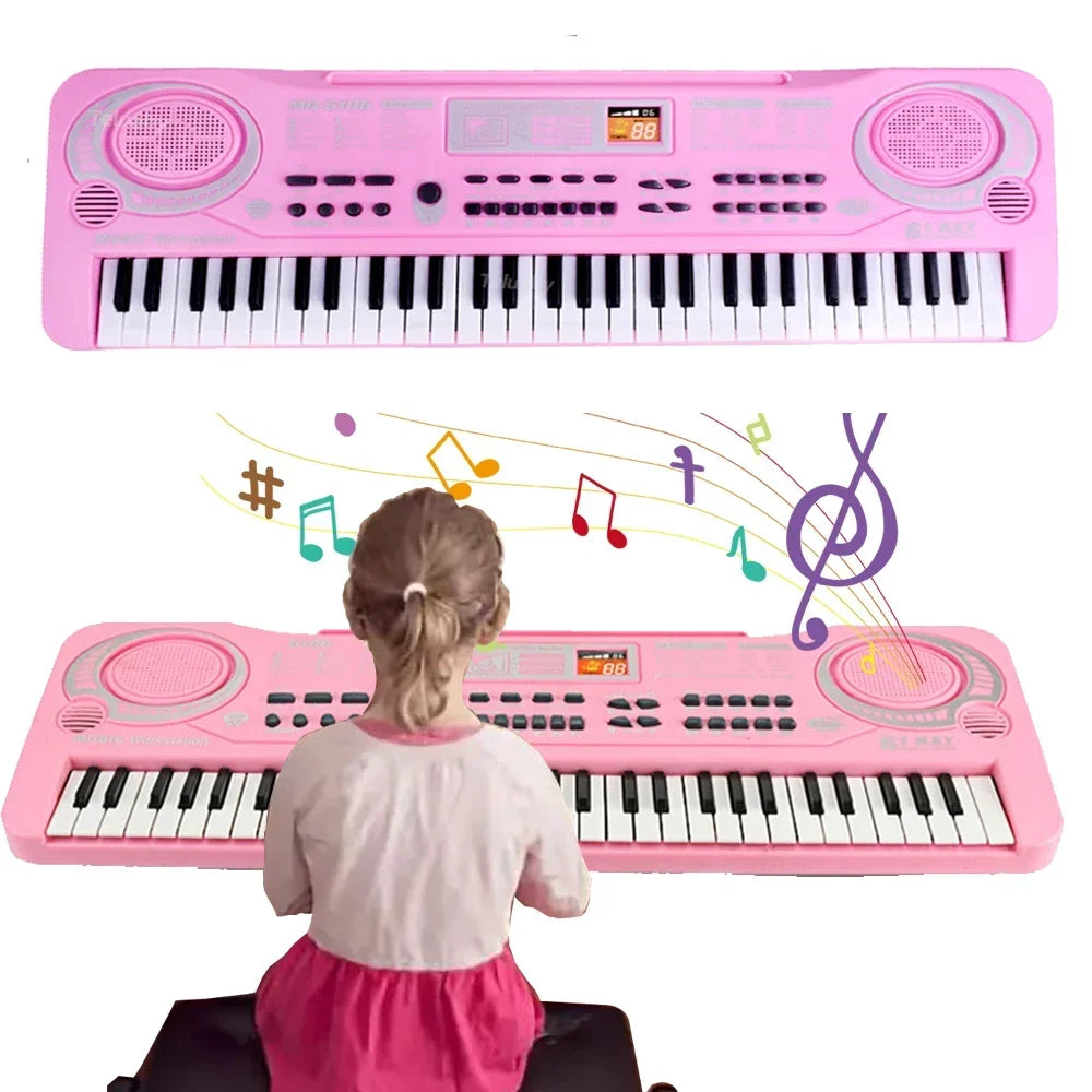 Kids Electronic Piano Keyboard - 61/37 Keys with Microphone