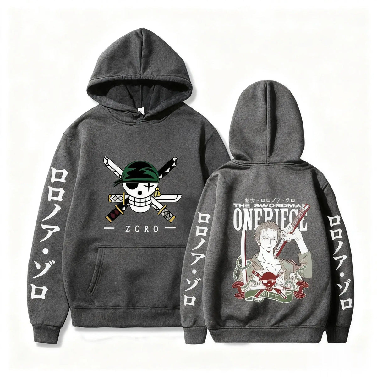 One Piece Zoro Anime Hoodie for Men and Women, Oversized Harajuku Y2K Pullover Sweatshirt, Casual Sports Hoodie