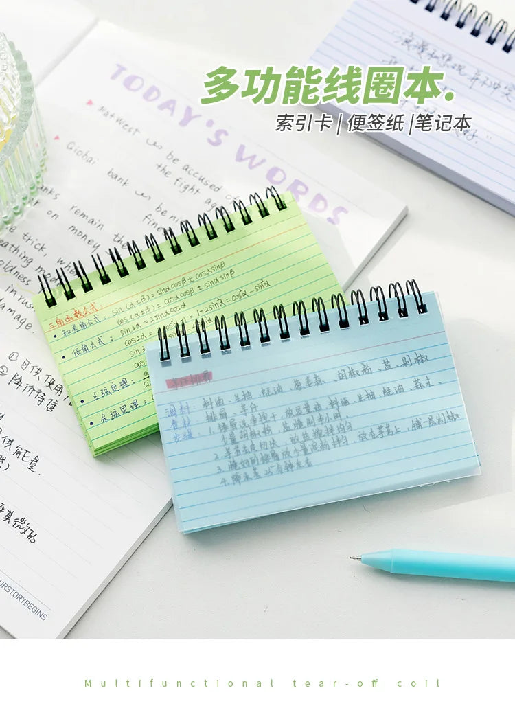 Horizontal Line Tearable Coil Notebook - Cuaderno Journal for Office and Diary