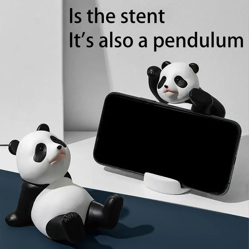 Panda Figurines: Universal Mobile Phone Stand Holder and Desk Decor