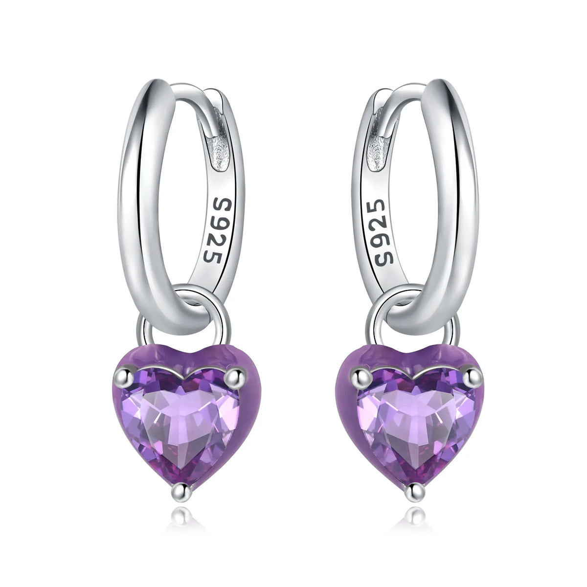 Original 925 Sterling Silver Pink Paw Print Earrings with Zircon, Heart Flower and Leaf Design, Elegant Women's Party Jewelry Gift