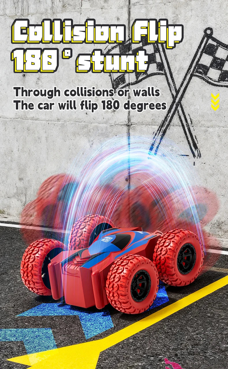 4-8 Pack 360° Stunt Cars for Kids, Friction-Powered Push-and-Go Toy Vehicles, Fun Gift for Toddlers