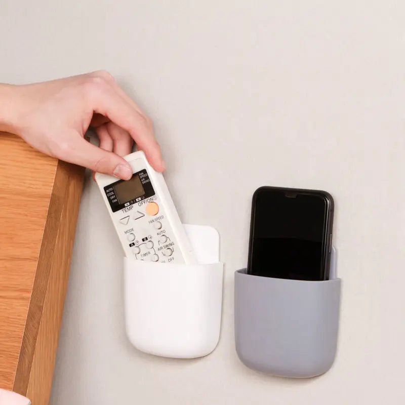 Wall-Mounted Storage Rack: Mobile Phone and Remote Control Organizer for Bathroom