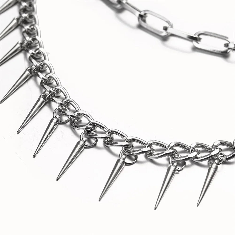 Layered Pants Chain – Spiked Pocket Chain for Men and Women, Punk Rock Goth Accessories