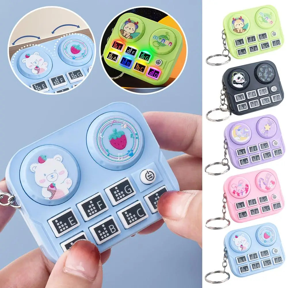 Mini DJ Music Disc Keychain Toy, Musical Sound Button Pendant, Fun Educational Gift for Kids