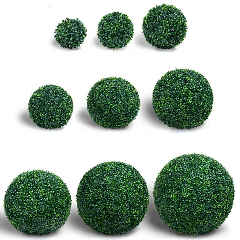 Artificial Green Plant Grass Ball - Simulated Boxwood Decoration for Home and Garden