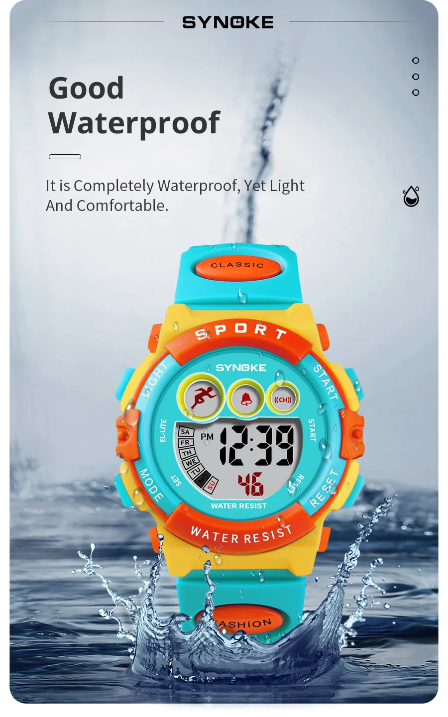 Kids Digital Sport Watch – Colorful Waterproof Electronic Watch for Boys &amp; Girls