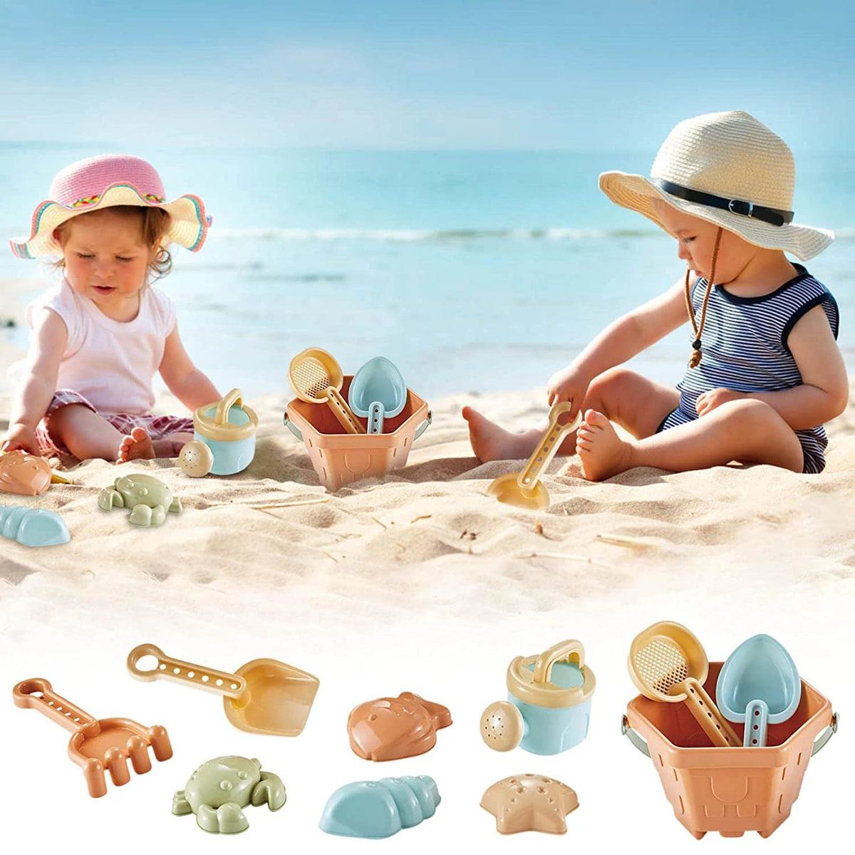 Kids Beach Sand &amp; Water Play Set – Colorful Buckets, Shovels, and Toys for Digging and Outdoor Fun