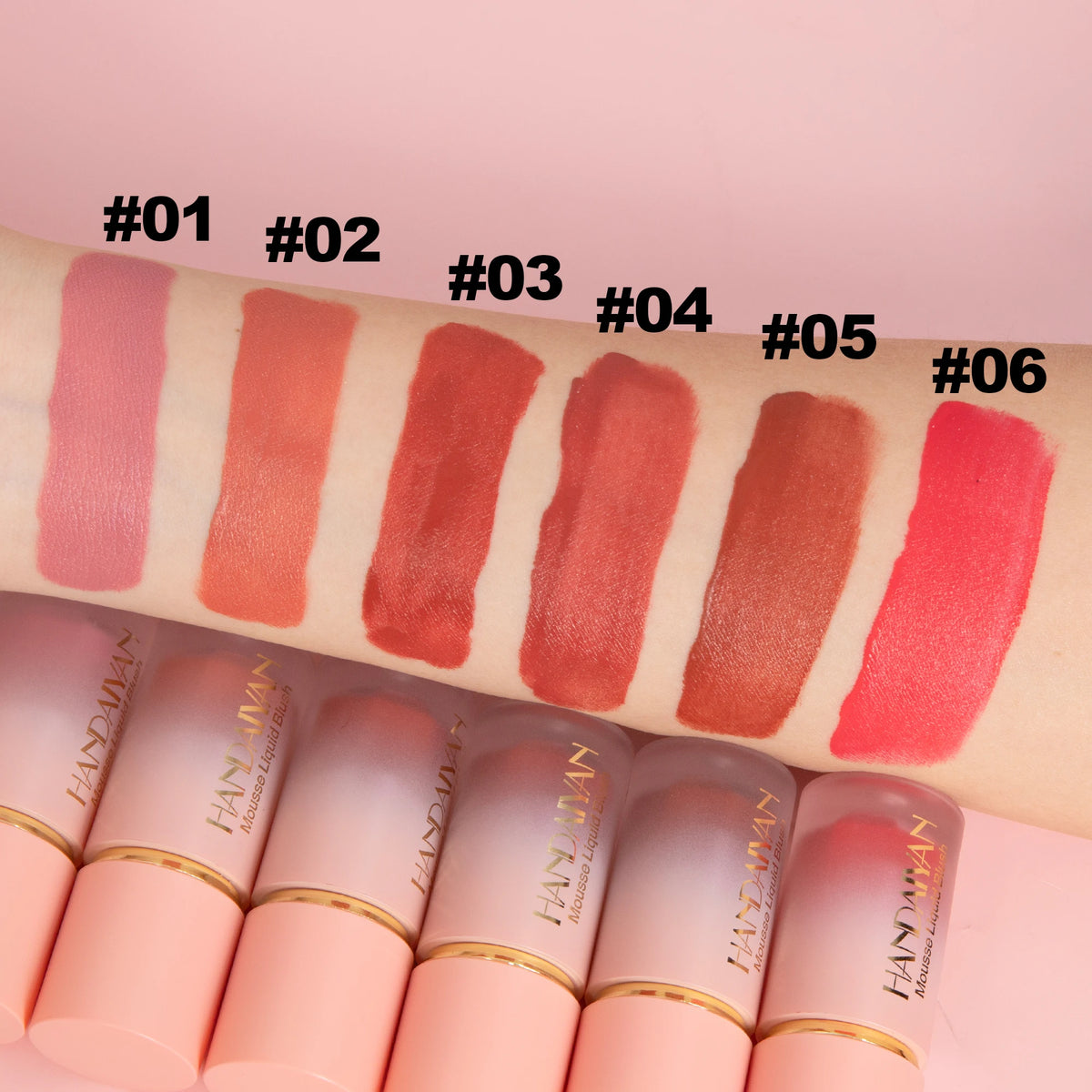 HANDAIYAN 6-Color Matte Liquid Blush Set