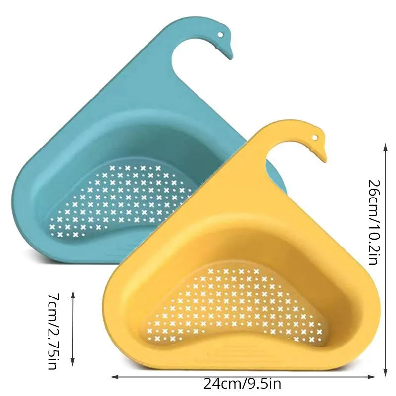 Swan Drain Basket: Kitchen Sink Filter and Multifunctional Hanging Rack for Leftovers