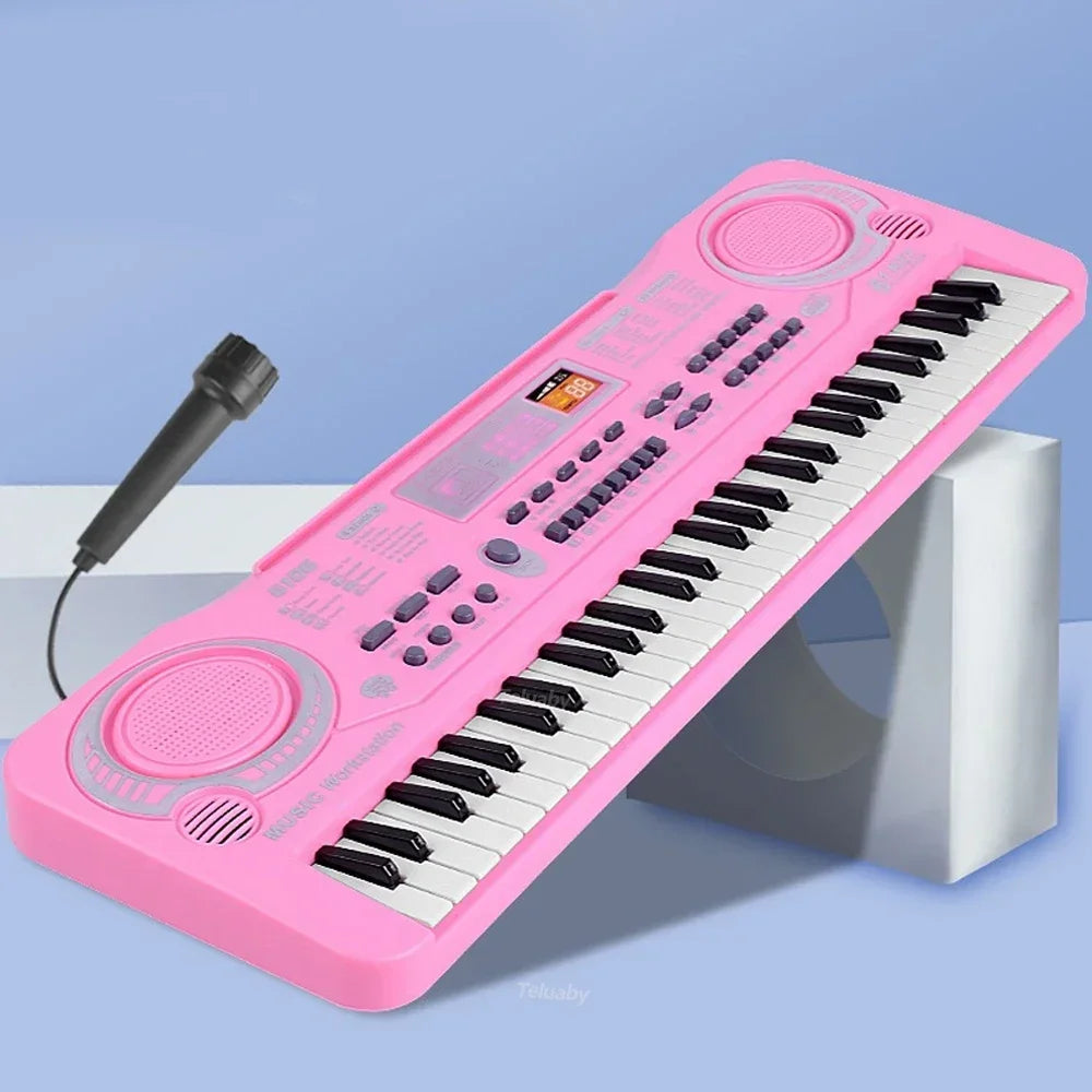 Kids Electronic Piano Keyboard - 61/37 Keys with Microphone