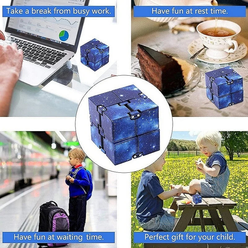 Infinity Cube Fidget Toy: Flip Puzzle for Anxiety &amp; Focus Relief in Kids