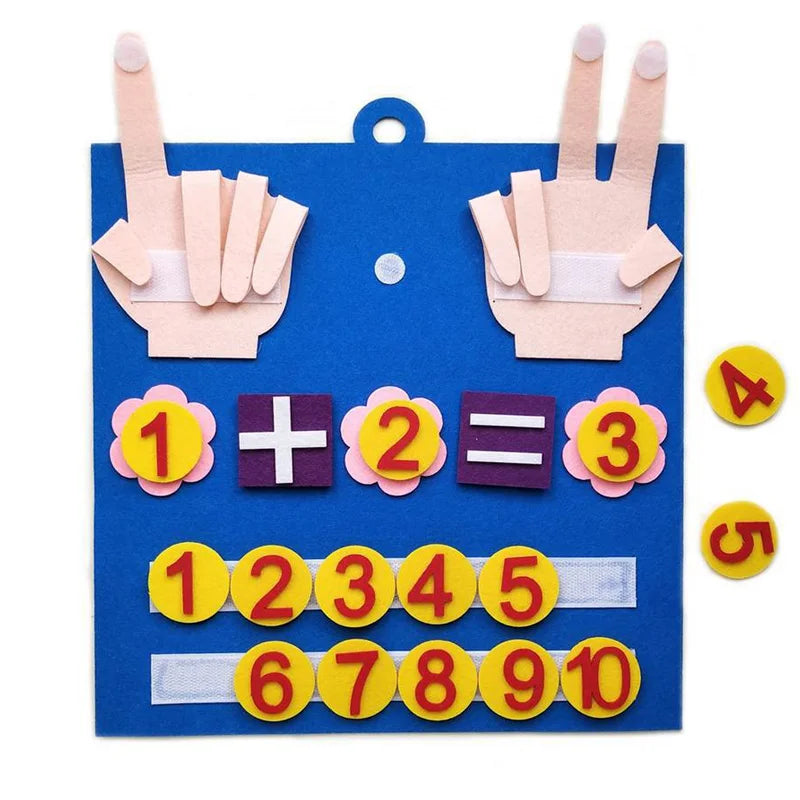 Kids Montessori Felt Finger Numbers – Math Toy for Counting, Early Learning Educational Game for Toddlers to Enhance Intelligence