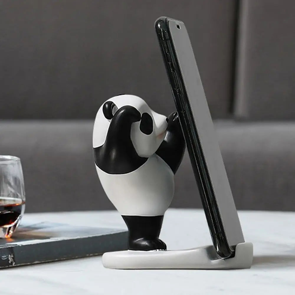 Panda Figurines: Universal Mobile Phone Stand Holder and Desk Decor