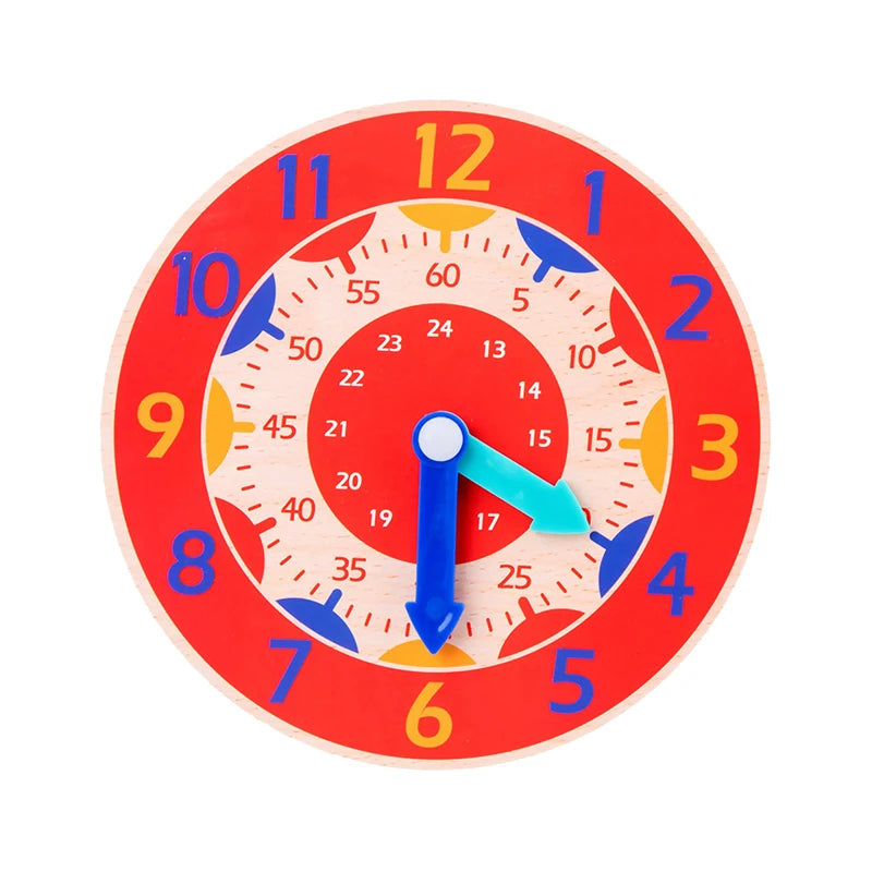 Montessori Wooden Clock: Educational Time-Learning Toy for Kids