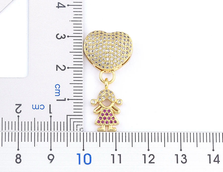 Nidin Luxury Crystal Zircon Heart Pendant Necklace for Girls and Boys, Romantic Inlaid Design Fashion