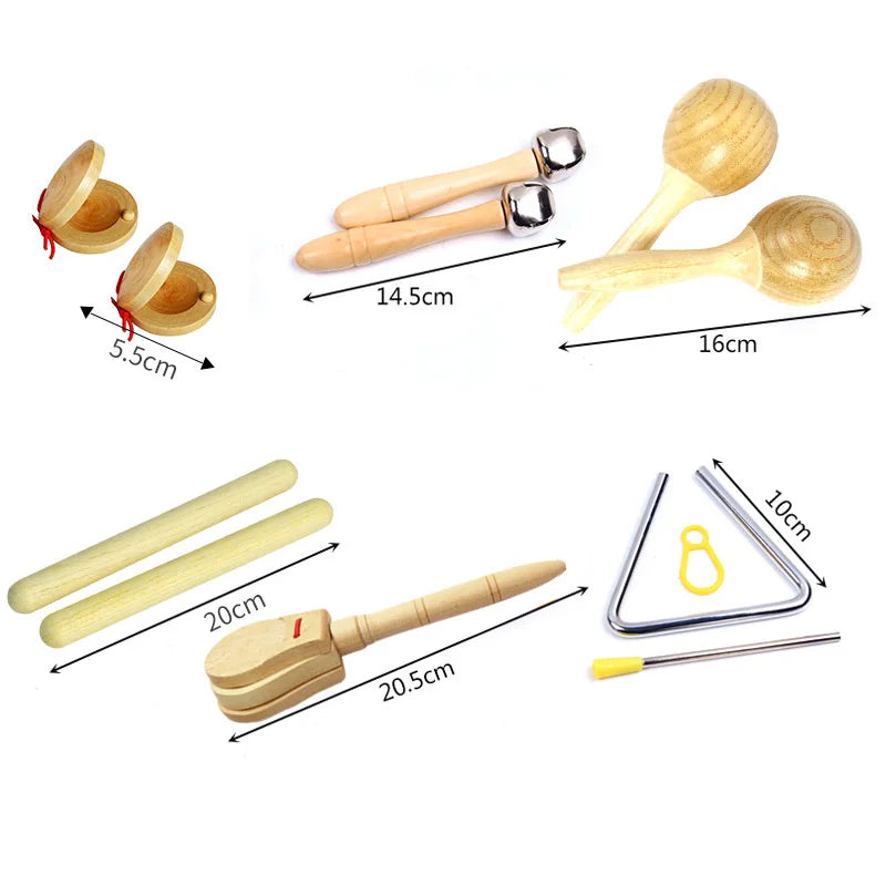 Wooden Musical Instrument Toys for Kids - Eco-Friendly Percussion Set