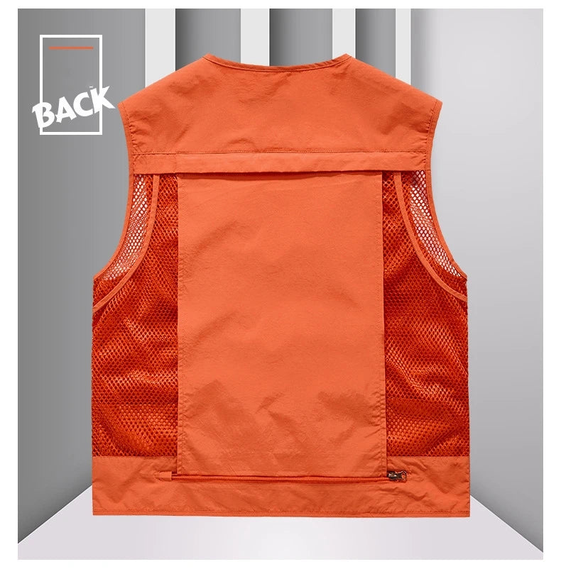 FGKKS 2023 Outdoor Leisure Vest Men&#39;s New Multi-Pocket Breathable Outdoor Sports Coat High-Quality Design Leisure Vest Men