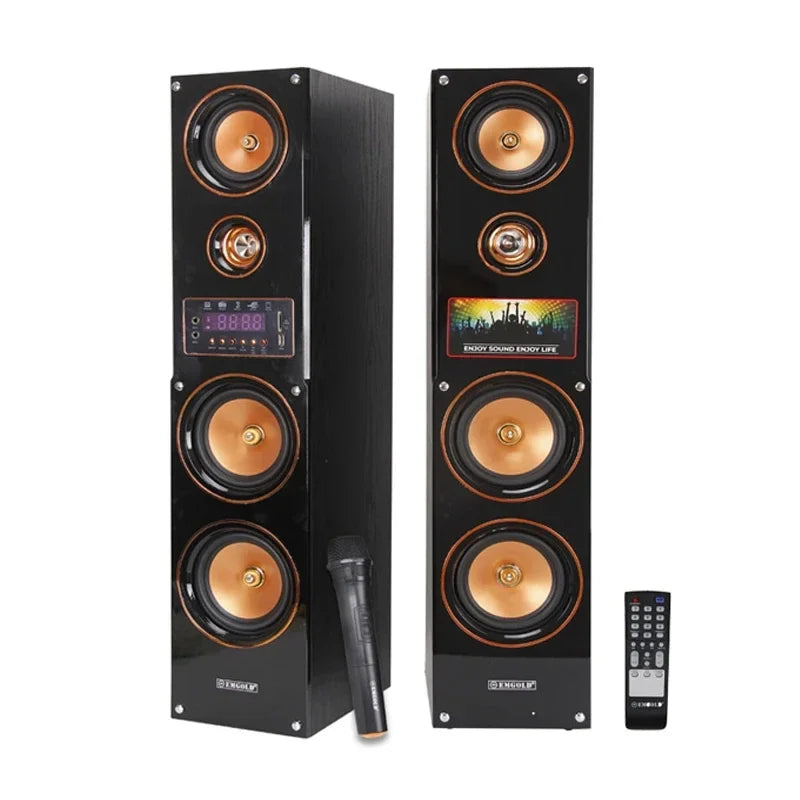 High-Power 200W Floor-Standing Speaker - Dual Bass, 6.5 Inch, HiFi Pair