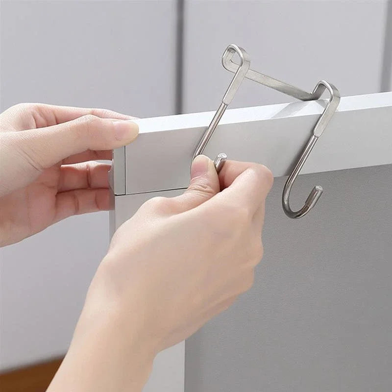 304 Stainless Steel Double S-Shape Hook: Free Punching, No Trace Kitchen and Bathroom Storage Hanger for Towels and Cabinets