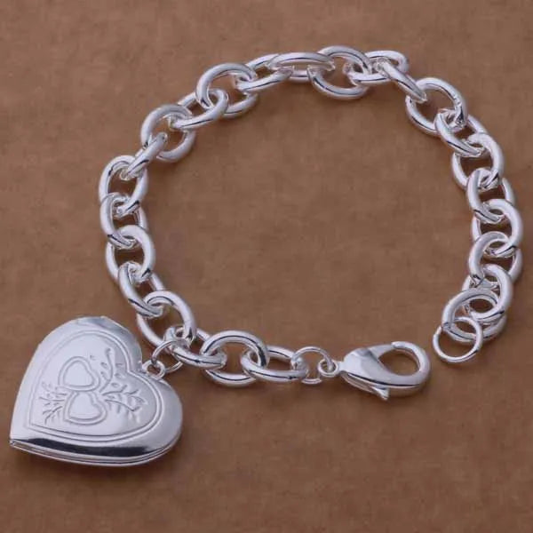 925 Sterling Silver Heart Bracelet for Women and Men, High-Quality Romance Chain Fashion Jewelry for Engagement, Party and Wedding Gift