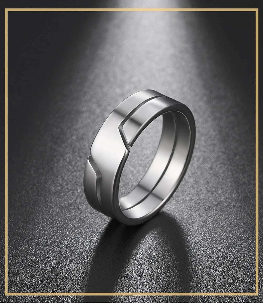 Skyrim Simple Stainless Steel Couple Rings – Casual Bands for Men &amp; Women, Perfect for Engagement or Anniversary Gifts