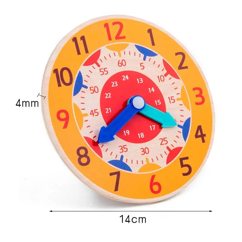 Montessori Wooden Clock: Educational Time-Learning Toy for Kids