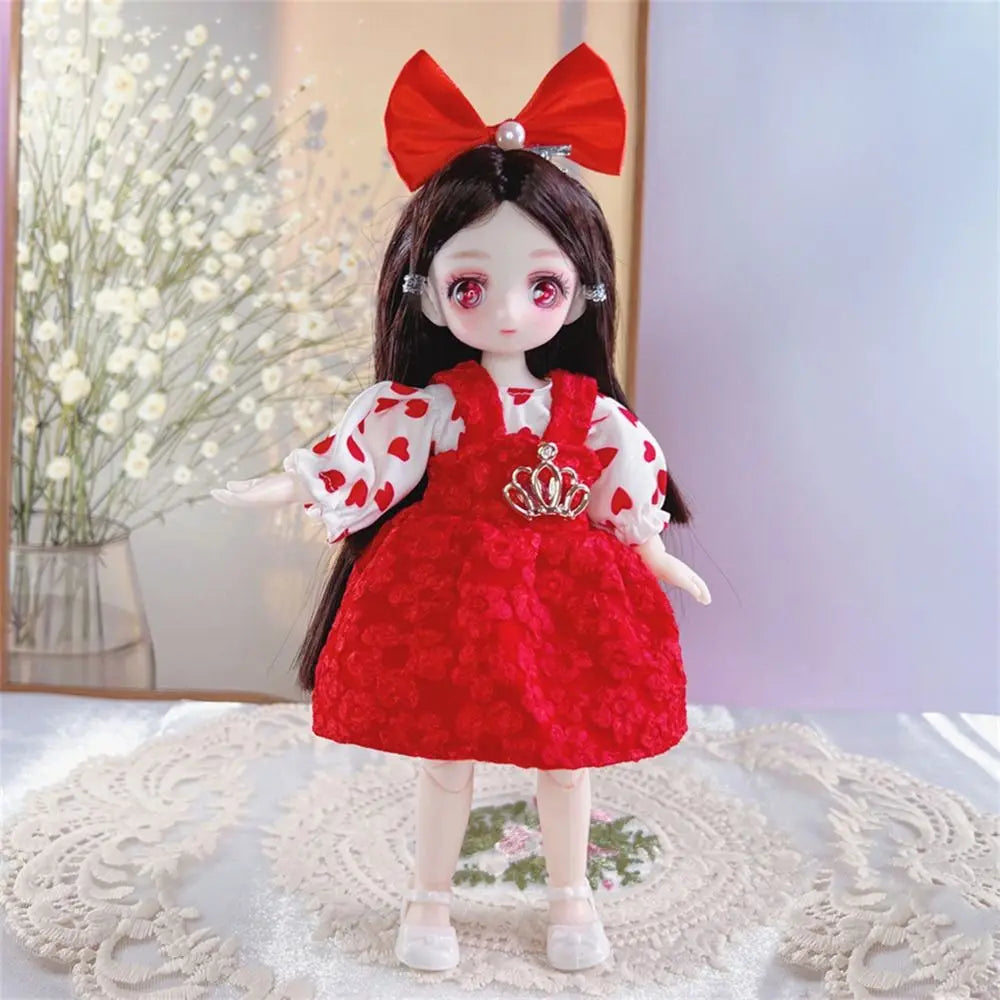 23cm BJD Doll with 3D Eyes and Movable Joints, DIY Dress-Up Doll with Clothes, Birthday Gift for Girls