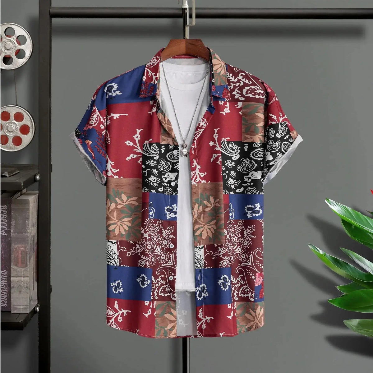 Men's Hawaiian Floral Print Shirt, Casual Short Sleeve Button-Up, Lightweight Beach Holiday Summer Wear