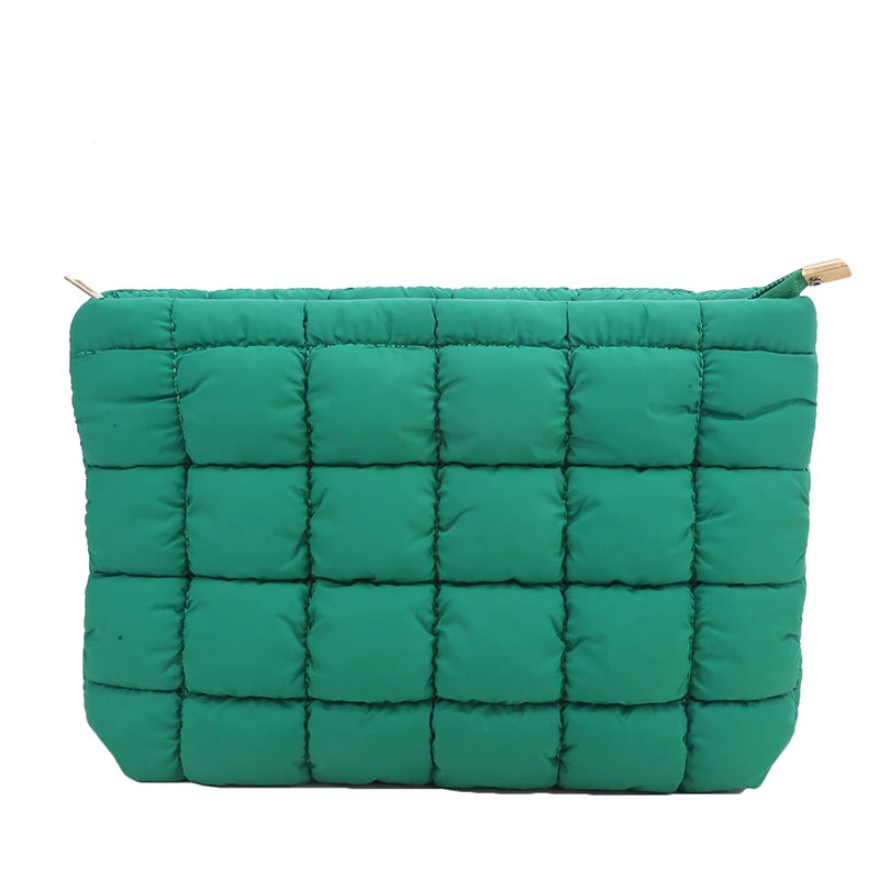 Quilted Puffer Makeup Bag - Large Cosmetic Organizer