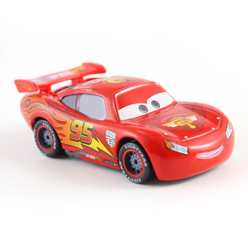 Disney Pixar Cars 2 Lightning McQueen Mini Racing Car – Original 1:3 Dinoco Racers Collection, Diecast Metal Model for Kids&#39; Gifts