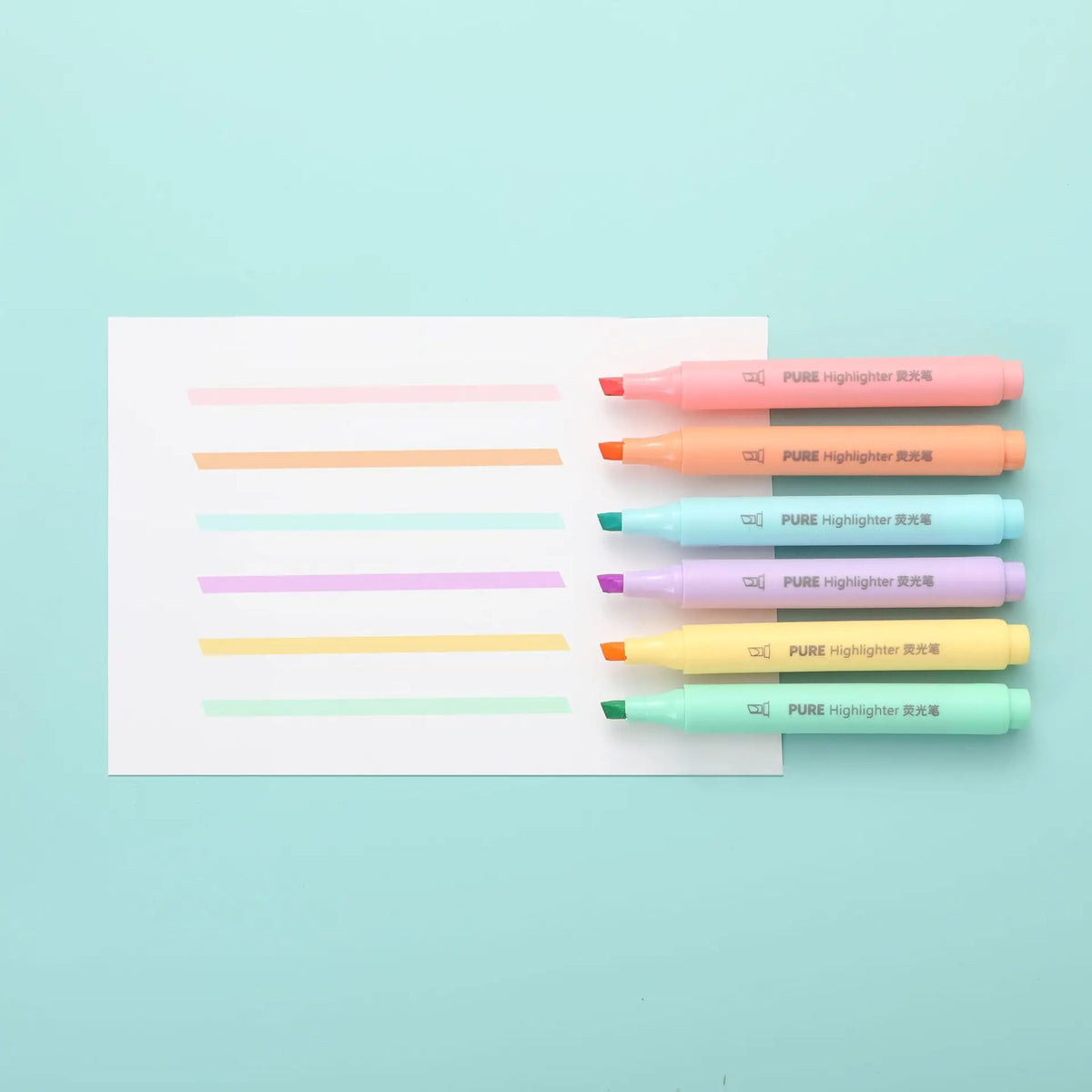 6pcs Pastel Macaron Highlighter Set - Cute Fluorescent Marker Pens for School