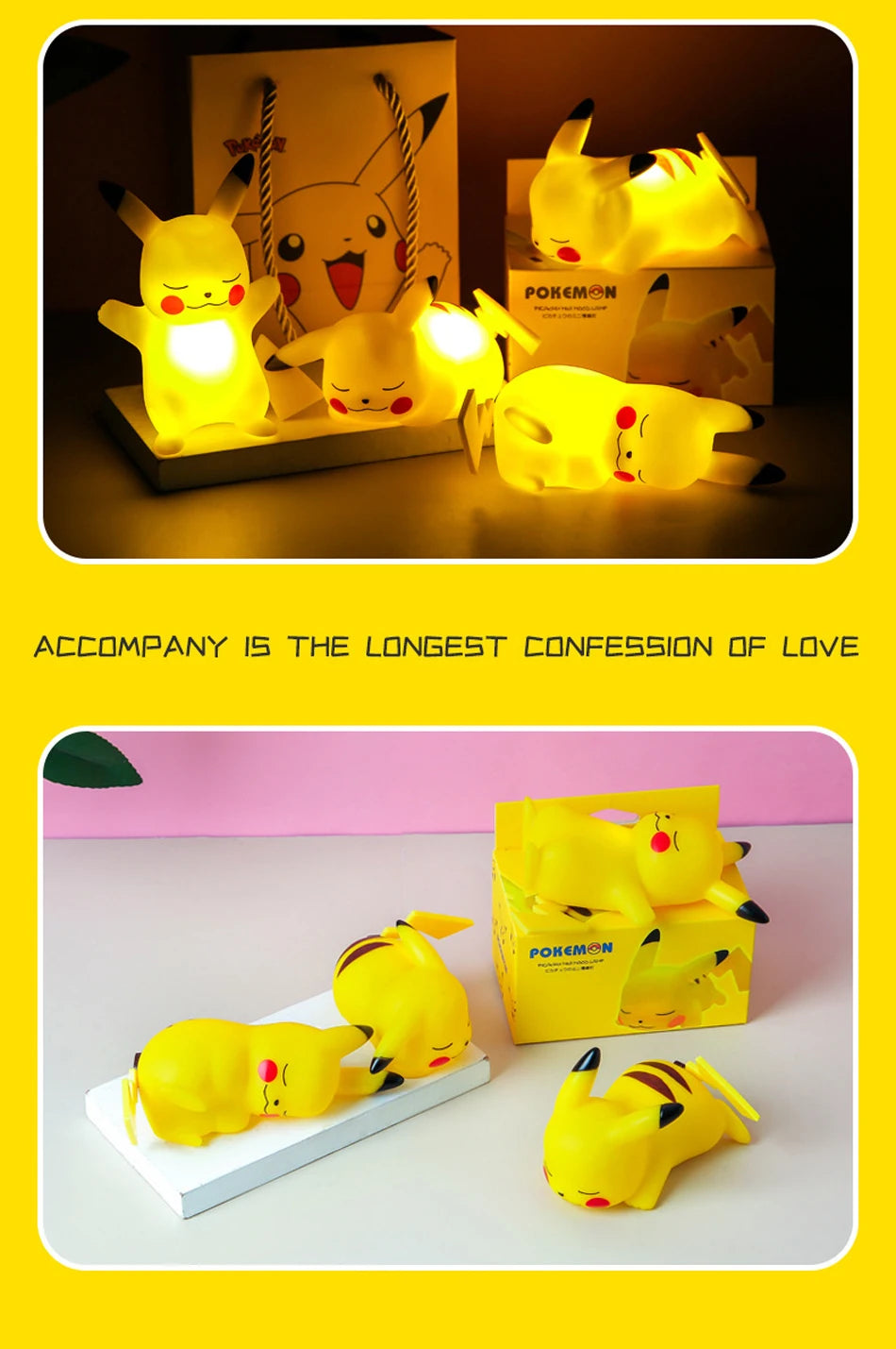 Pokemon Pikachu Night Light: Cute Glowing Bedside Lamp for Kids’ Gift